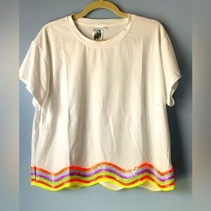 Queen of Sparkles Sequin Trim Tee Medium